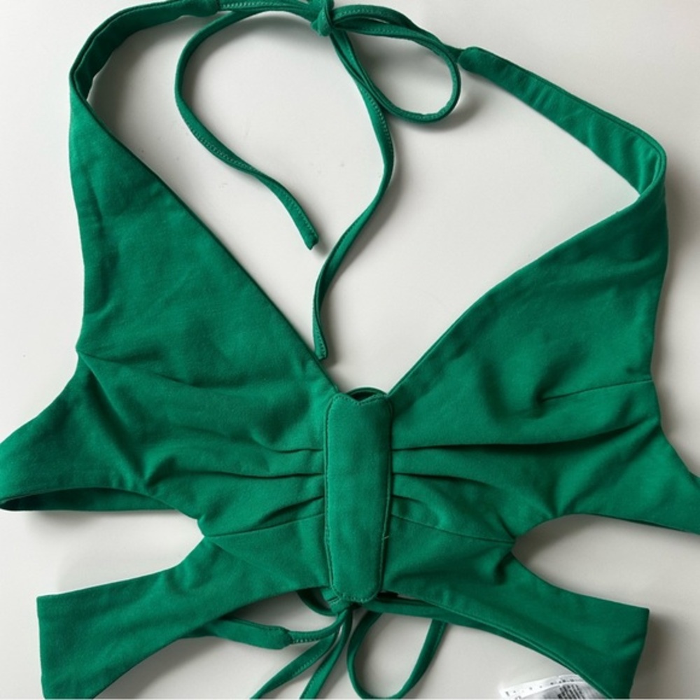 Edikted Green Butterfly Halter Cut Out Top | S